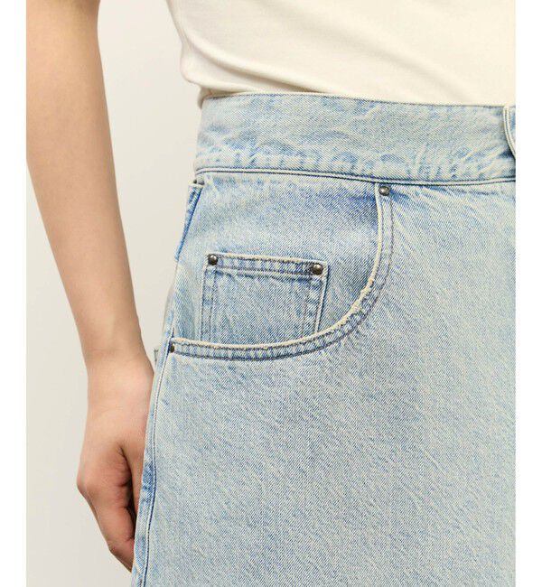 ADAM ET ROPE'「【サステナブル】ロングタブベルトデニム」|デニム|