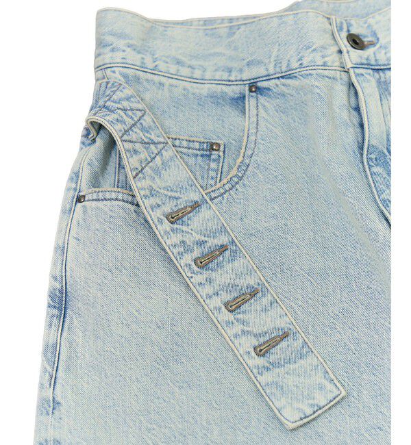 ADAM ET ROPE'「【サステナブル】ロングタブベルトデニム」|デニム|