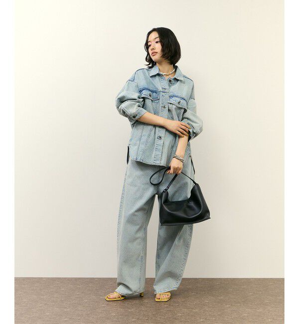 ADAM ET ROPE'「【サステナブル】ロングタブベルトデニム」|デニム|