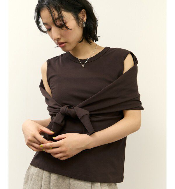 ADAM ET ROPE'「2WAYノットプルオーバー」|Tシャツ・カットソー|ブラウン(20)