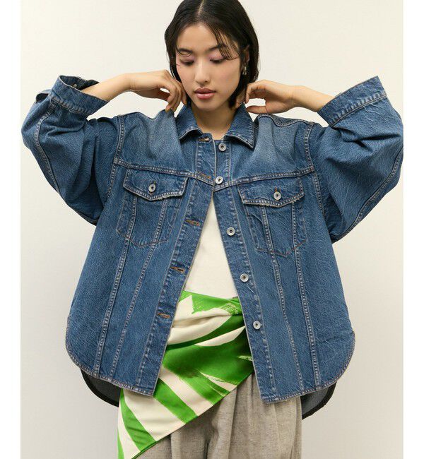 ADAM ET ROPE'「【サステナブル】シャツライクGジャン」|デニムジャケット|ブルー系(45)