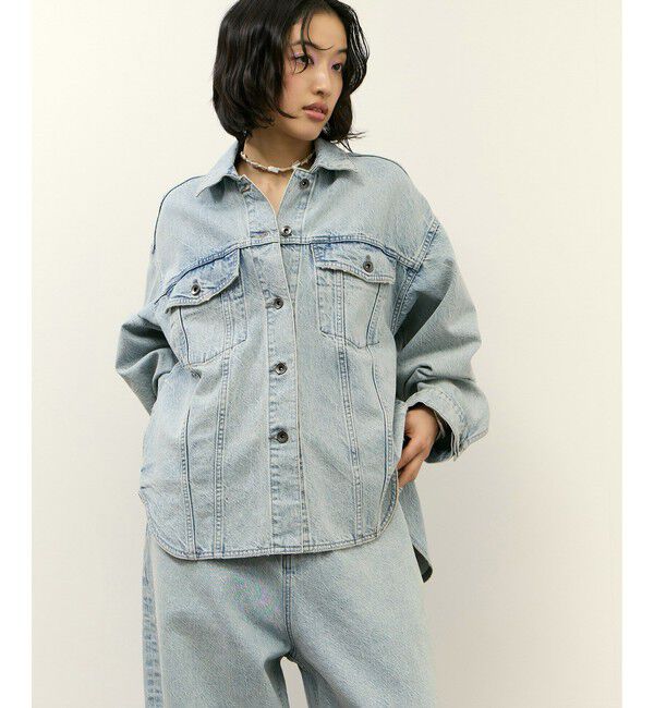 ADAM ET ROPE'「【サステナブル】シャツライクGジャン」|デニムジャケット|