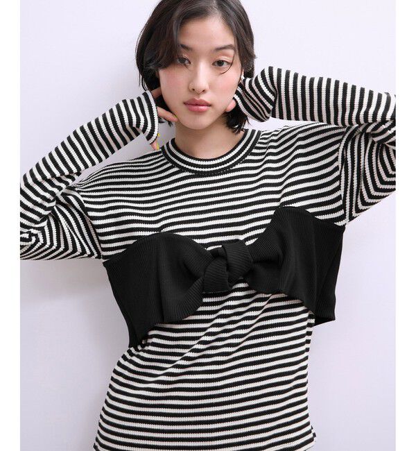 ADAM ET ROPE'「【WEB限定】ツイストビスチェドッキングプルオーバー」|Tシャツ・カットソー|