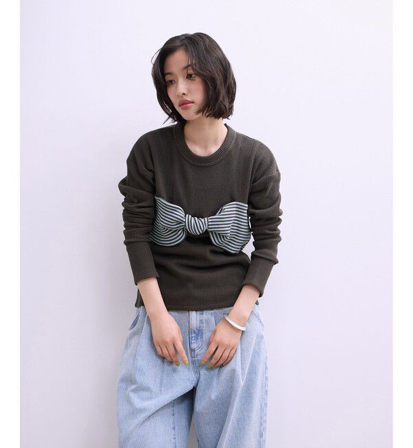 ADAM ET ROPE'「【WEB限定】ツイストビスチェドッキングプルオーバー」|Tシャツ・カットソー|