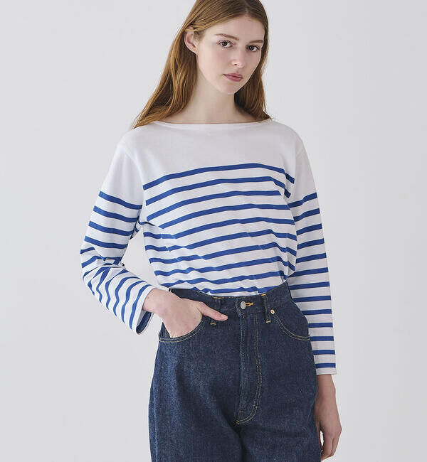 ORCIVAL「ORCIVAL | ラッセル ボートネック フレンチセーラーTシャツ WOMEN」|Tシャツ・カットソー|BLUE系1