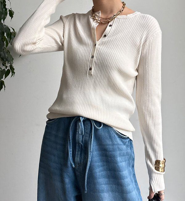  「ヘンリーネックリブニット」|ニット・セーター|