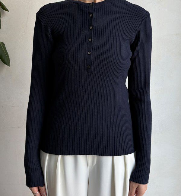  「ヘンリーネックリブニット」|ニット・セーター|