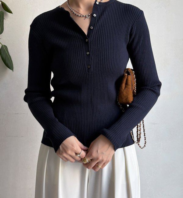  「ヘンリーネックリブニット」|ニット・セーター|