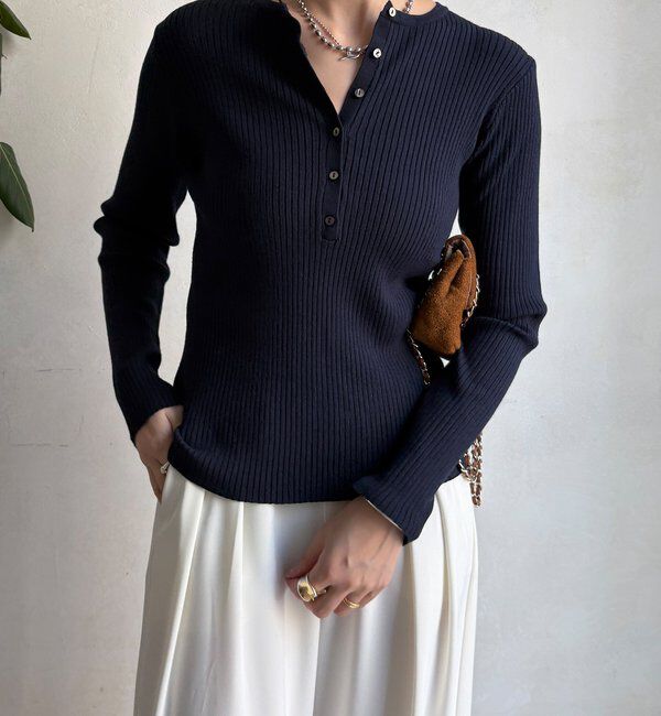  「ヘンリーネックリブニット」|ニット・セーター|