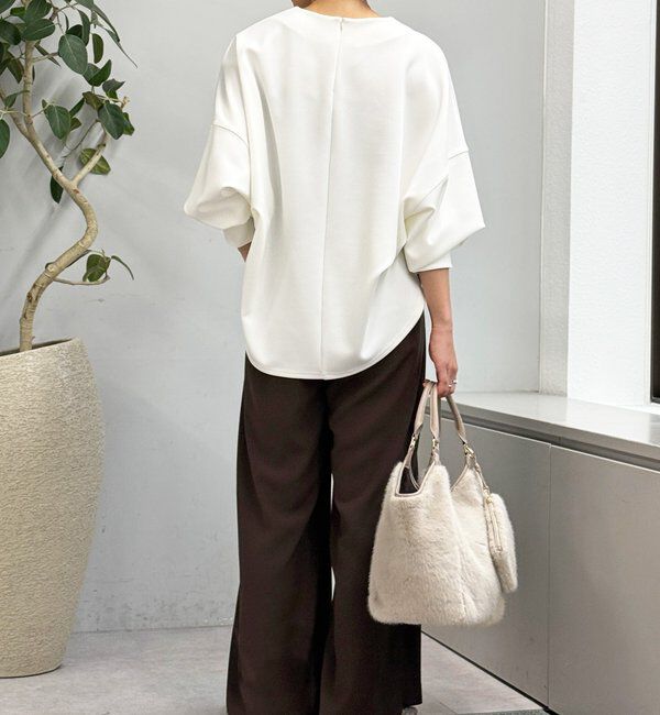  「【ウォッシャブル】【シーズンレスで使える】タックワイドスラックス」|チノ|