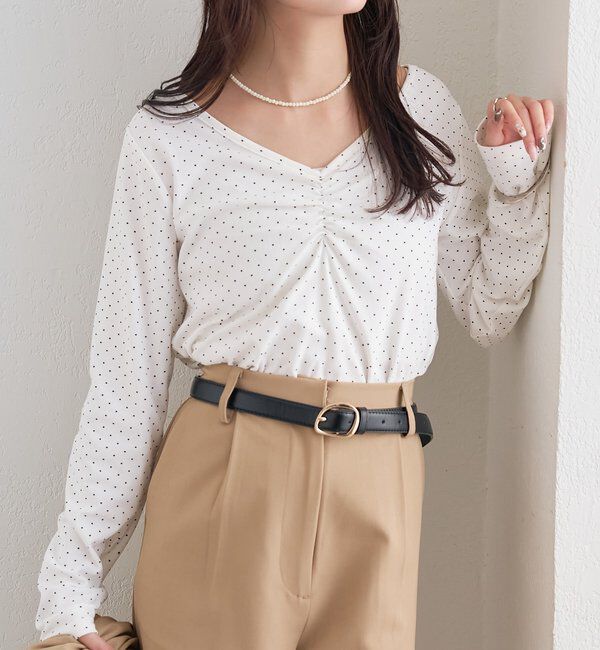  「ドットプリントロングTシャツ」|Tシャツ・カットソー|