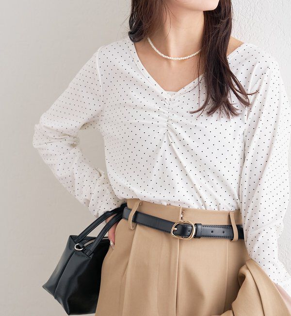  「ドットプリントロングTシャツ」|Tシャツ・カットソー|