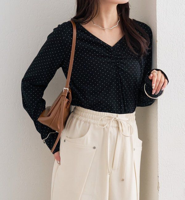  「ドットプリントロングTシャツ」|Tシャツ・カットソー|