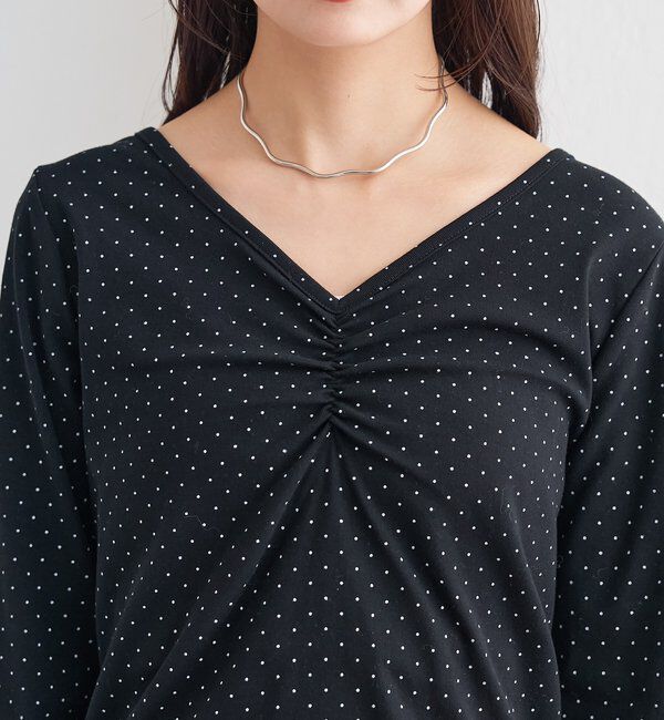  「ドットプリントロングTシャツ」|Tシャツ・カットソー|