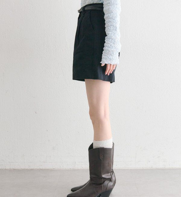  「ベルト付きタックキュロット」|キュロット|