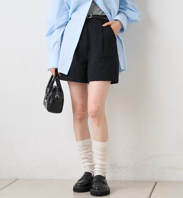  「ベルト付きタックキュロット」|キュロット|