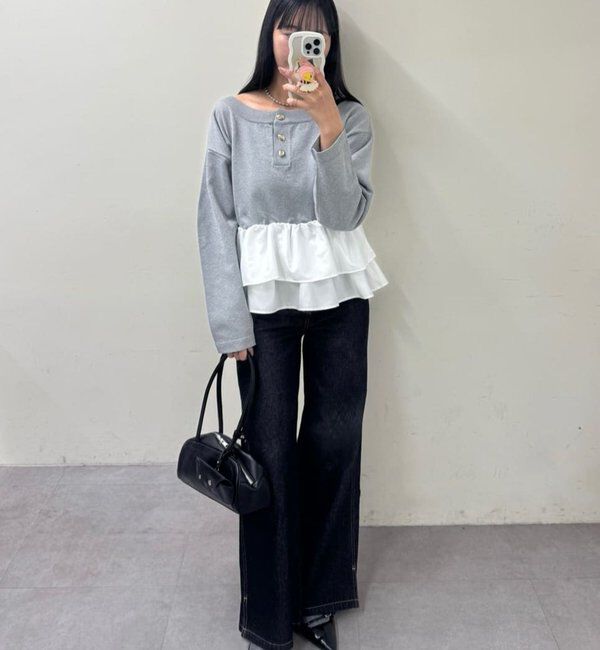  「ペプラムヘンリーニット」|ニット・セーター|