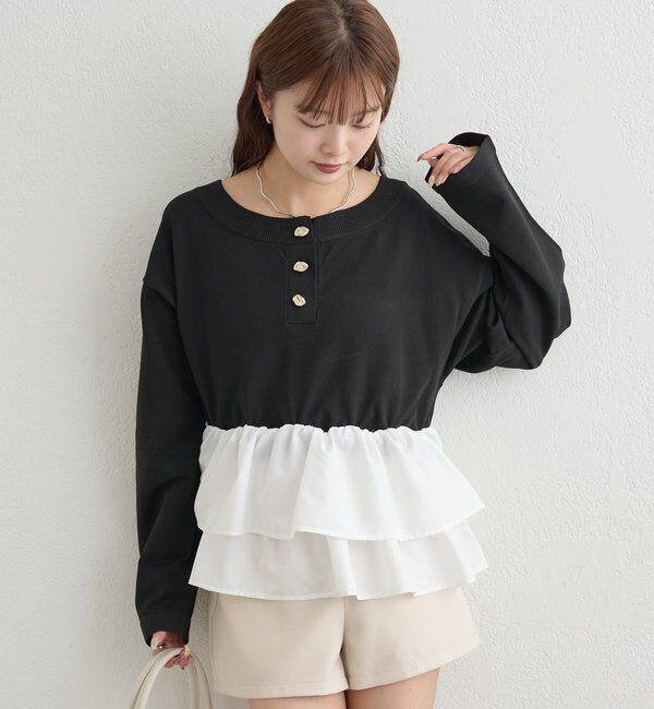  「ペプラムヘンリーニット」|ニット・セーター|