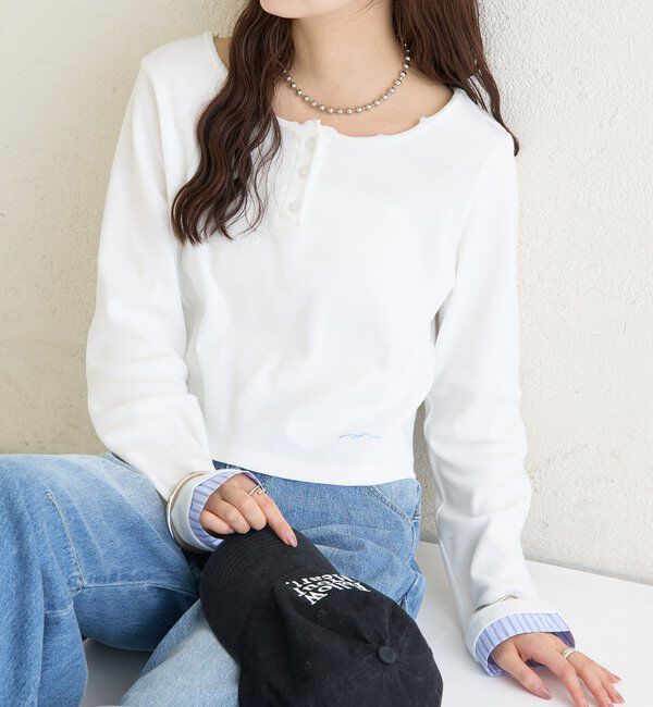  「ヘンリーネックチビロンT」|Tシャツ・カットソー|オフホワイト