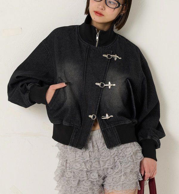  「FIREMAN SHORT BLOUSON(LEATHER/DENIM)」|ブルゾン・スタジャン|ブラックその他1