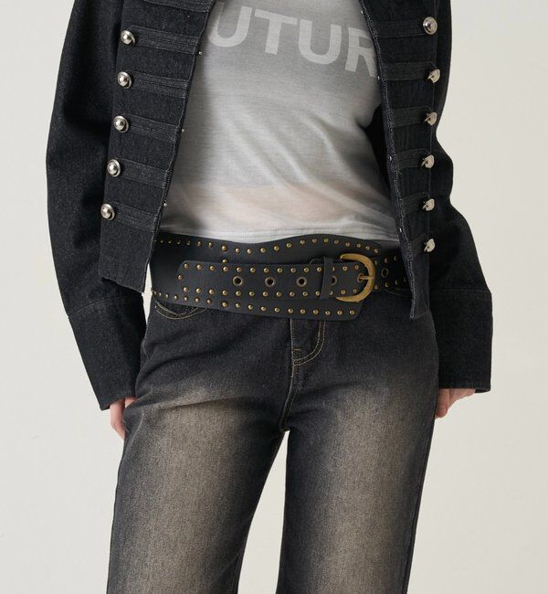  「STUDDED WIDE BELT」|ベルト|