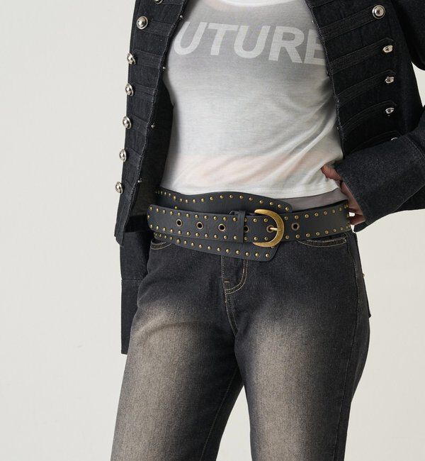  「STUDDED WIDE BELT」|ベルト|