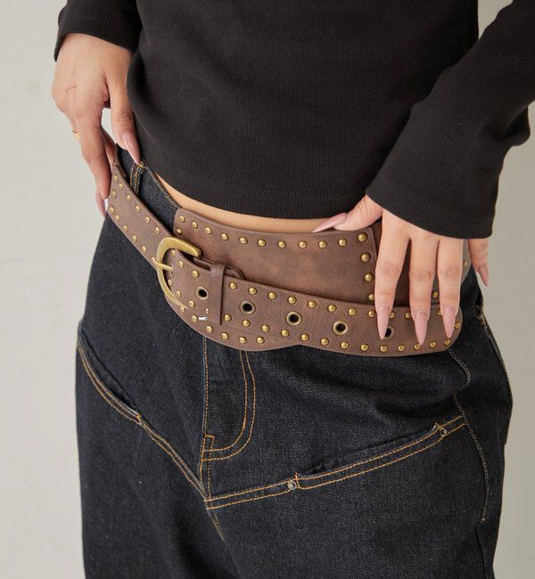  「STUDDED WIDE BELT」|ベルト|