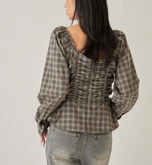  「ASYM HEM GATHER OFF-SHOULDER BLOUSE」|シャツ・ブラウス|