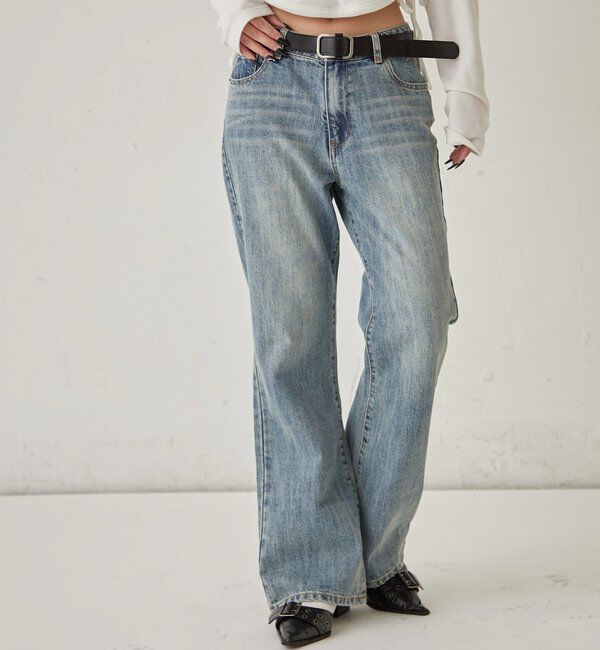  「DENIM TIGHT FLARE PANTS」|デニム|