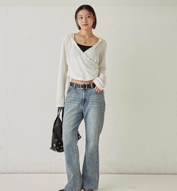  「DENIM TIGHT FLARE PANTS」|デニム|