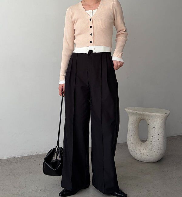  「バイカラーレイヤードカーディガン」|カーディガン|