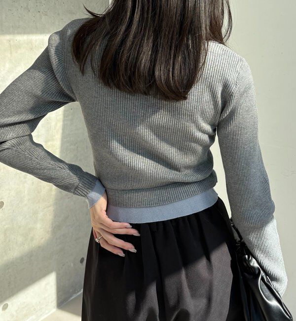  「バイカラーレイヤードカーディガン」|カーディガン|