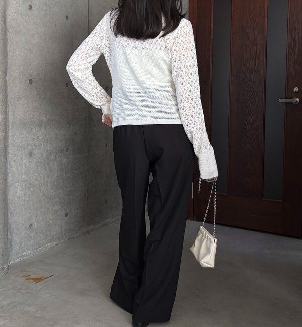  「レースシャーリングホックカーディガン」|カーディガン|