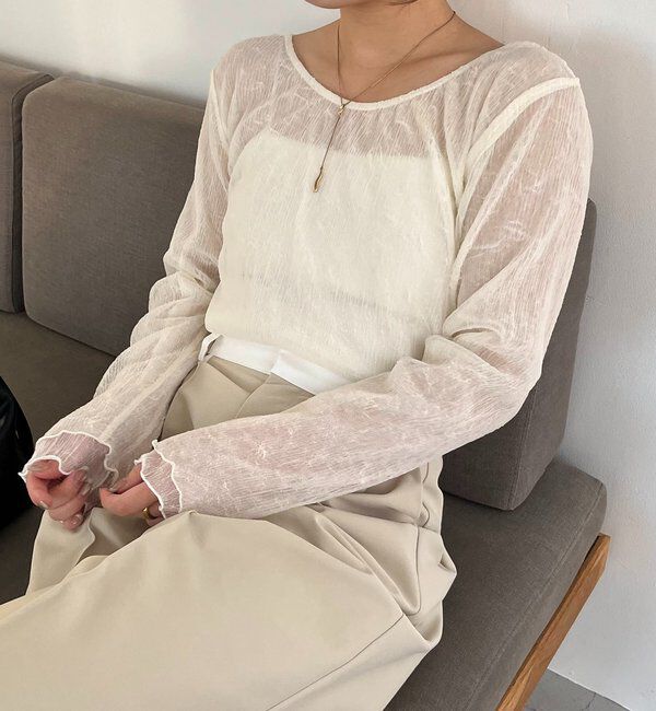  「ワッシャーリバプルオーバー」|Tシャツ・カットソー|アイボリー