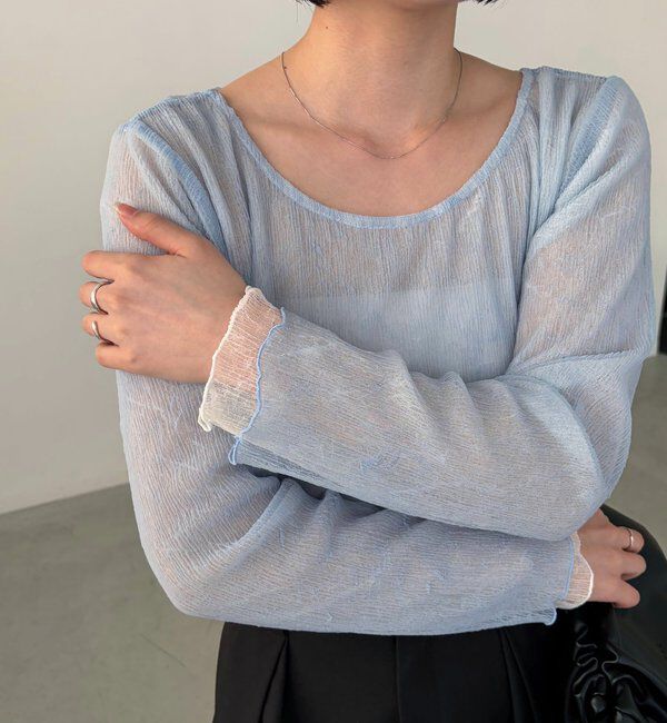  「ワッシャーリバプルオーバー」|Tシャツ・カットソー|ブルー