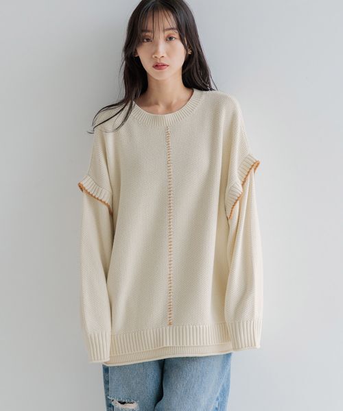 LOWRYS FARM「２WAYステッチプルオーバーLS」|ニット・セーター|ホワイト５