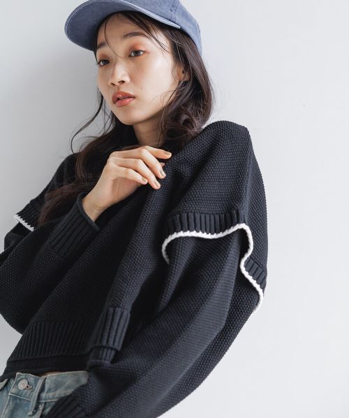 LOWRYS FARM「２WAYステッチプルオーバーLS」|ニット・セーター|