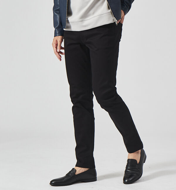 ABAHOUSE「【累計3万本突破】定番 ツイル ストレッチ スリムフィット 5ポケット パンツ」|その他|ブラック