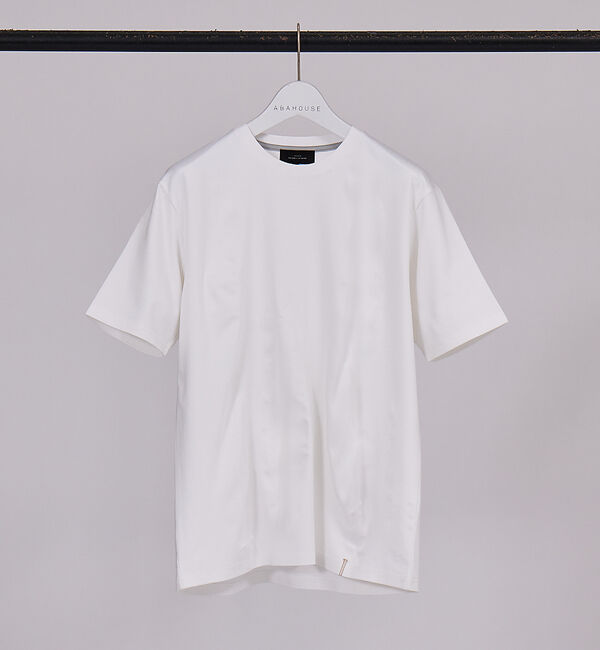 ABAHOUSE「【クルーネック】ストレッチ ポンチ 半袖Tシャツ」|Tシャツ・カットソー|ホワイト