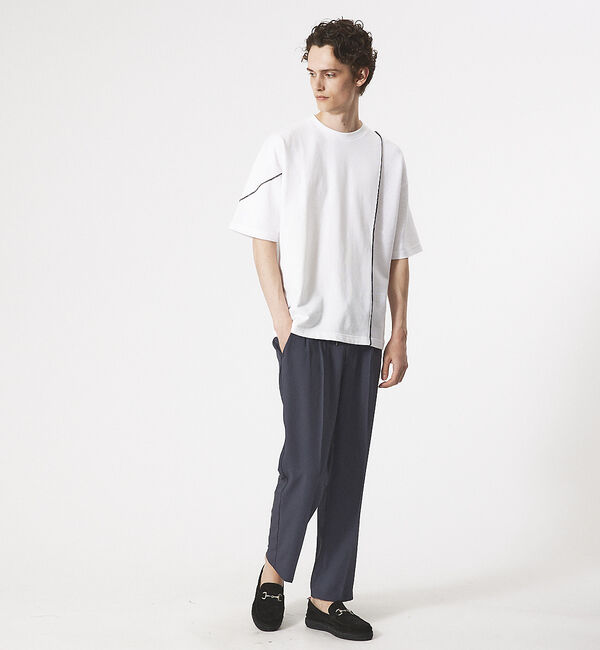 ABAHOUSE「【AH ABAHOUSE】ステッチワーク切替 ミニ裏毛 半袖 Tシャツ」|Tシャツ・カットソー|