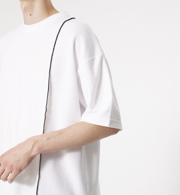 ABAHOUSE「【AH ABAHOUSE】ステッチワーク切替 ミニ裏毛 半袖 Tシャツ」|Tシャツ・カットソー|