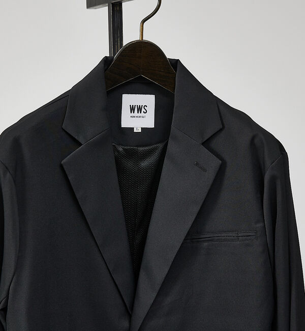 ABAHOUSE「【WWS / セットアップ対応】テーラードジャケット/裏地あり/93-1001W」|テーラードジャケット|ブラック