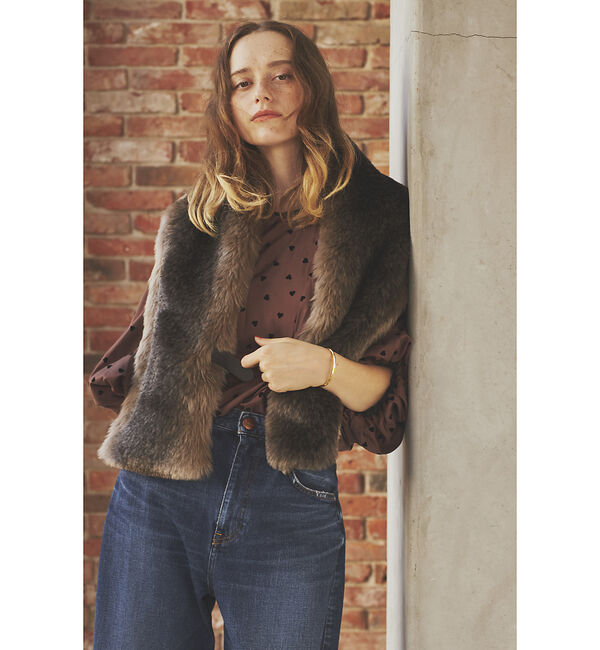 Rouge vif「【HELEN MOORE/ヘレンムーア】ベルト付エコファーストール◆」|マフラー|