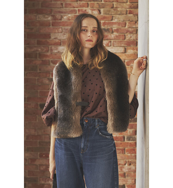 Rouge vif「【HELEN MOORE/ヘレンムーア】ベルト付エコファーストール◆」|マフラー|