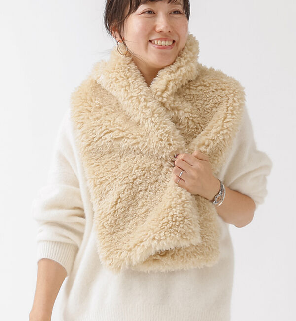 Rouge vif「【HELEN MOORE/ヘレンムーア】ベルト付エコファーストール◆」|マフラー|