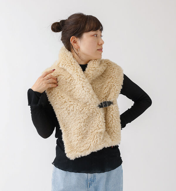 Rouge vif「【HELEN MOORE/ヘレンムーア】ベルト付エコファーストール◆」|マフラー|