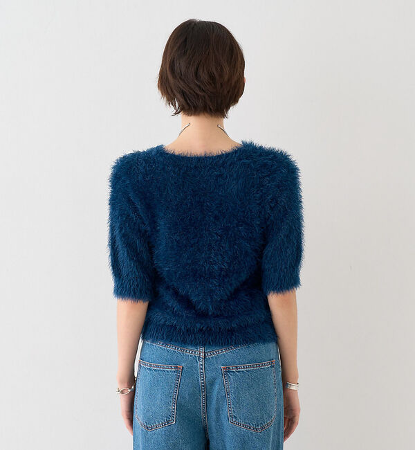 Rouge vif「【一部店舗限定】ハーフスリーブシャギーニットカーディガン」|ニット・セーター|