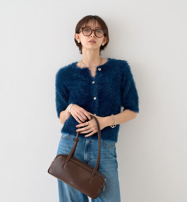 Rouge vif「【一部店舗限定】ハーフスリーブシャギーニットカーディガン」|ニット・セーター|