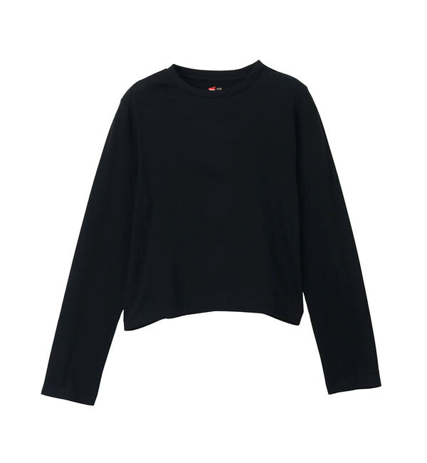 Rouge vif「【HANES/ヘインズ】2P クルーネックショートスリーブ・ロングスリーブTシャ」|Tシャツ・カットソー|ブラック