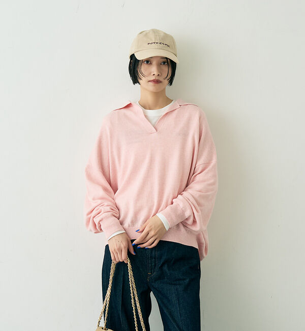 Rouge vif「カシミヤ混ウール襟付きスキッパーニット」|ニット・セーター|